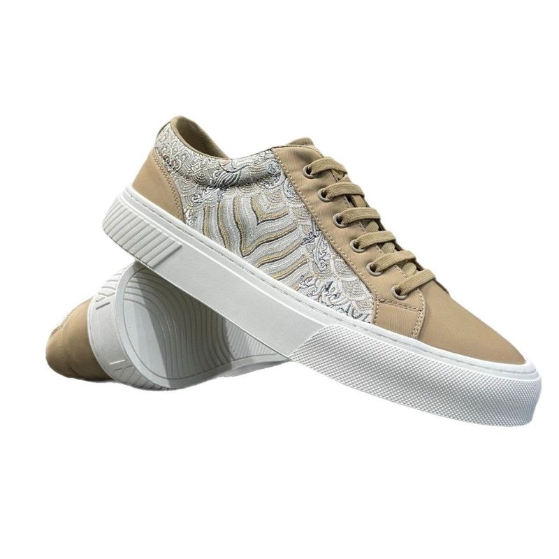 Herrenschuhe aus gestricktem Canvas, trendige Herrenschuhe, atmungsaktive Schnürschuhe mit flacher Sohle, vielseitige Freizeitschuhe_voghion.com