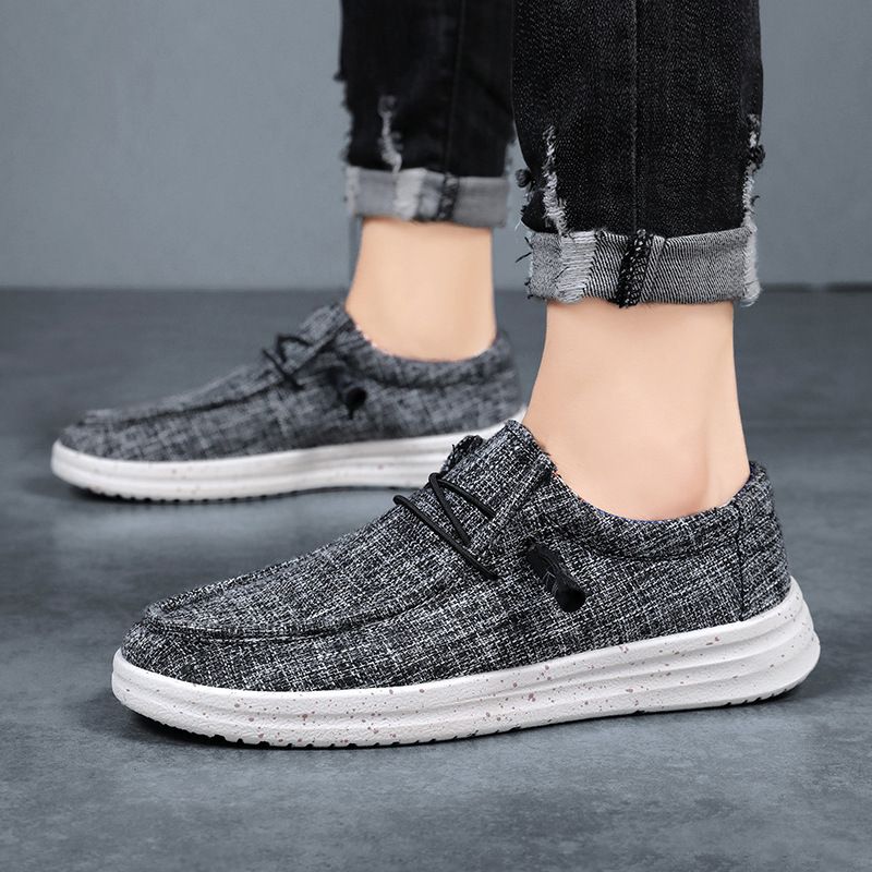 Große Größe Herren Loafer Canvas Casual Slip-On Driving Lazy Schuhe Stoff_voghion.com