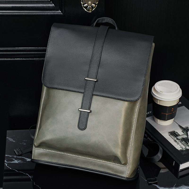 Zaino da uomo versione coreana zaino da viaggio all'aperto borsa da uomo retrò in PU di grande capacità_voghion.com