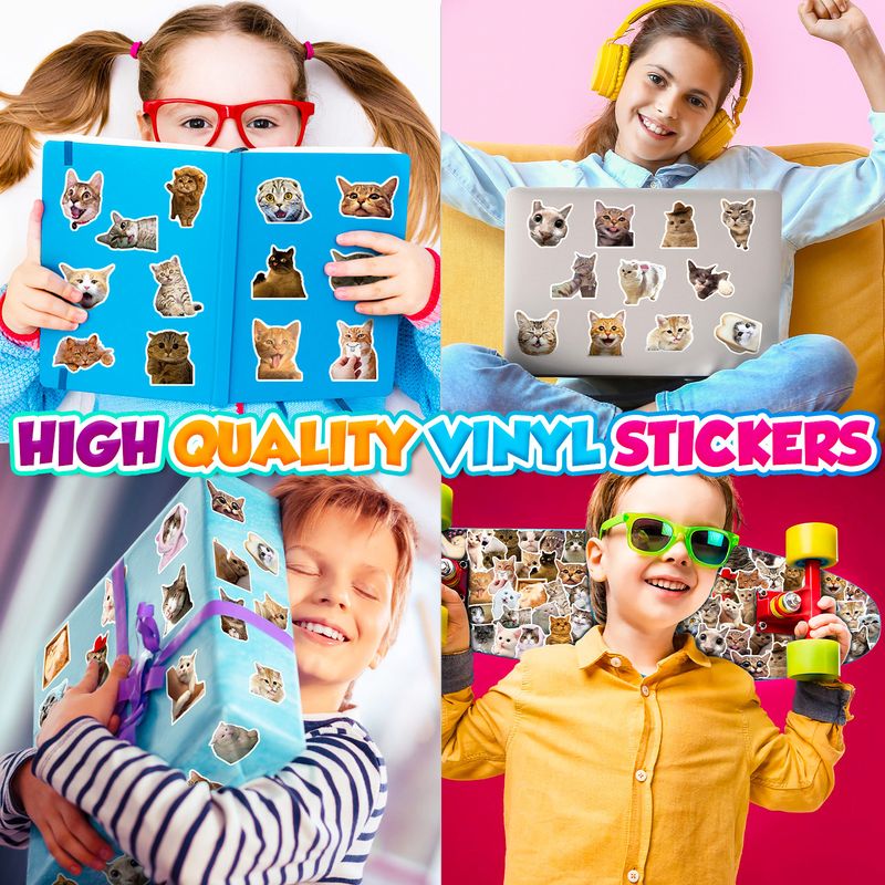 50 Cat Stickers Cute Cute Cat Cute Internet Celebrity Cat Expression Pack Graffiti Stickers_voghion.com