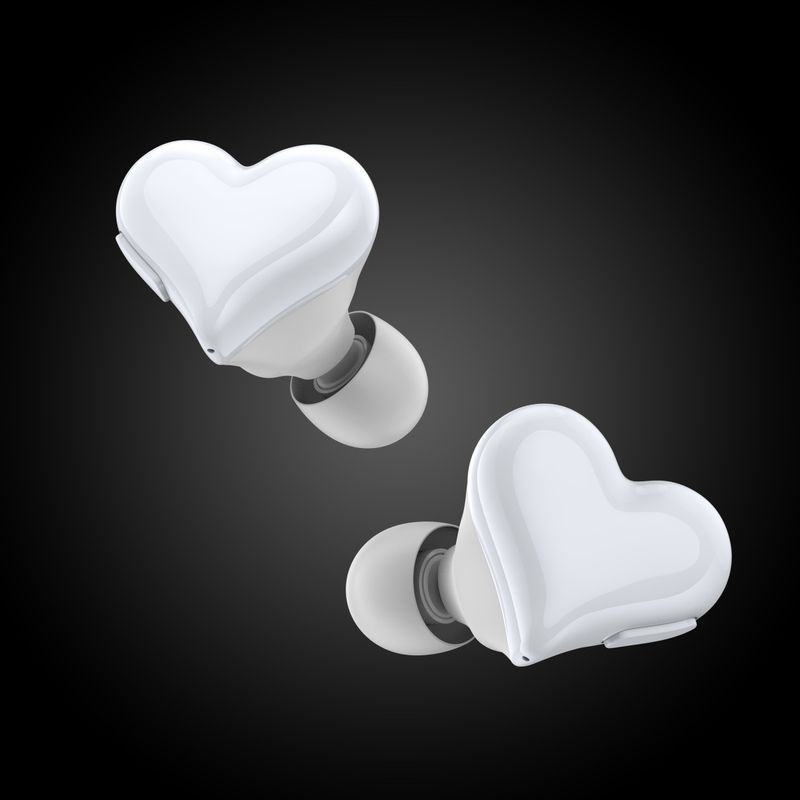 New Heart-shaped Cute Girls Wireless Bluetooth Earphones With Colorful Lights_voghion.com