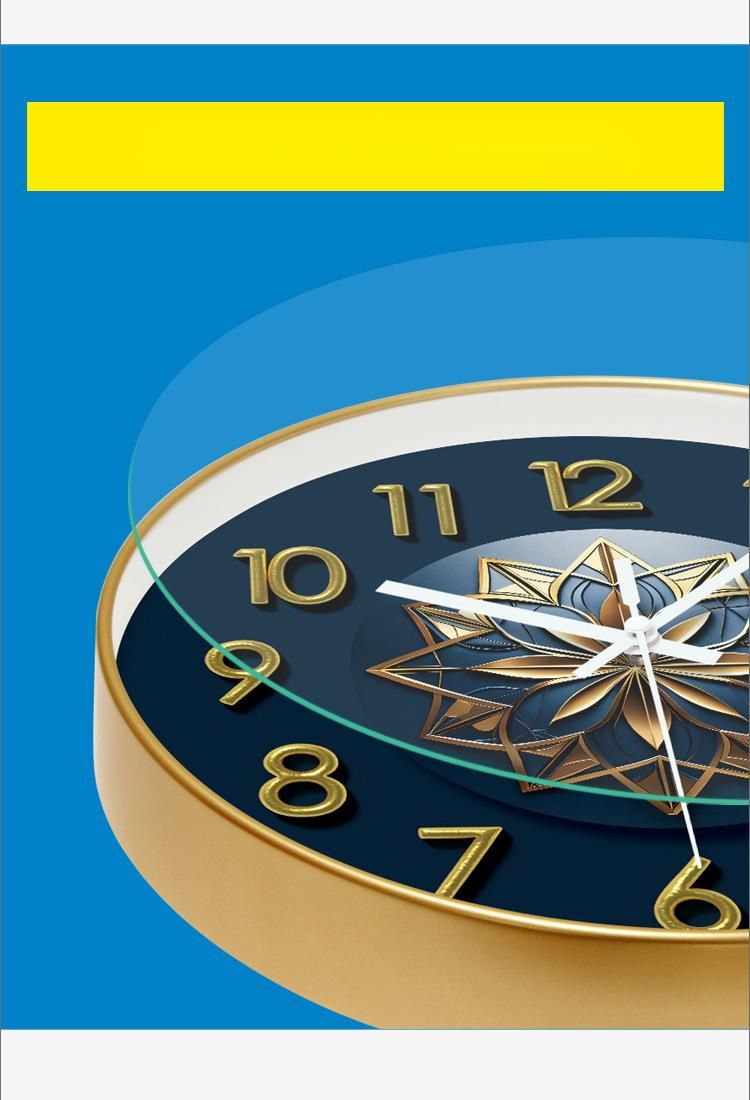 Yipula 7042 Round Silent Living Room Bedroom Wall Fashionable American Style Clock For Home Use_voghion.com