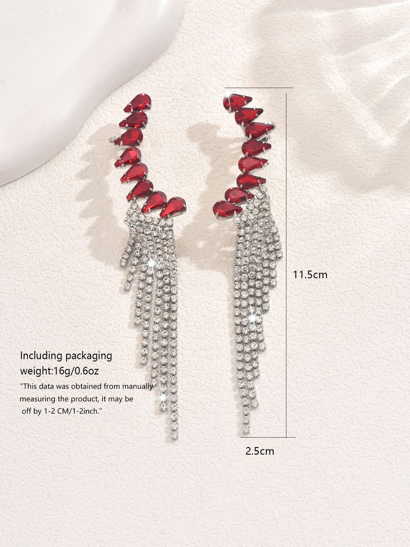 Unisex Earrings Personalized Tassel Earrings Fashionable Temperament Super Flash Diamond Claw Chain Earrings_voghion.com