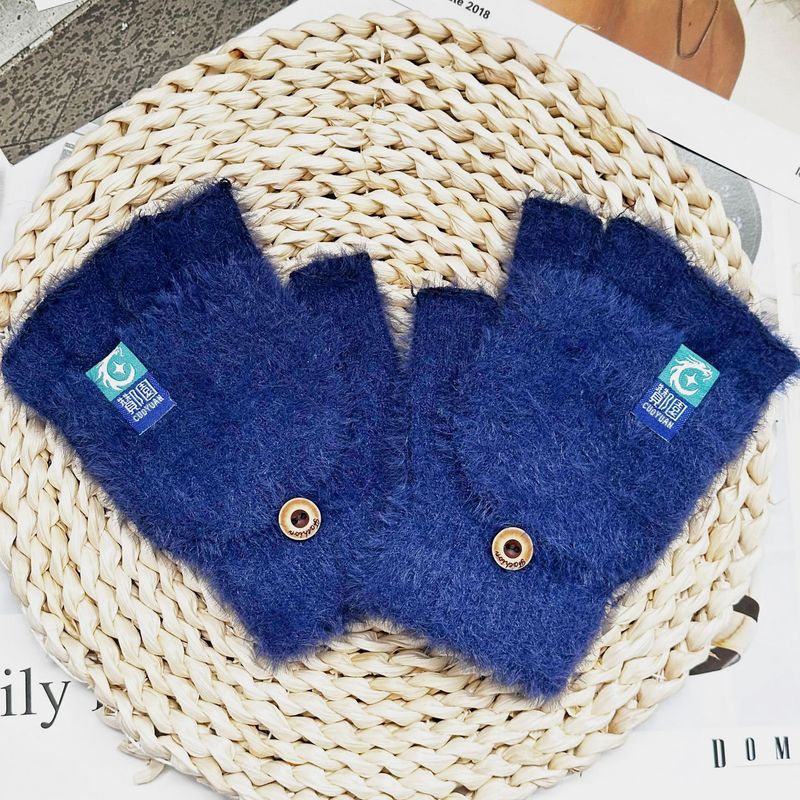 Bestseller: Klassische Halbfinger-Klappmütze, warm, für Herbst und Winter, fingerlos, zum Reiten, Schreiben, einteilig, Dropshipping, Plüsch_voghion.com