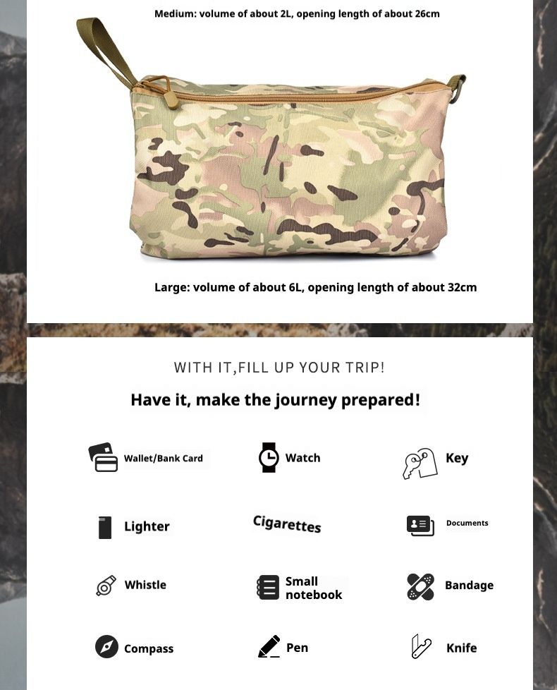 Outdoor Travel Fiess Storage Pouch - N4 Small Camouflage Handbag for EDC and Loose Change_voghion.com