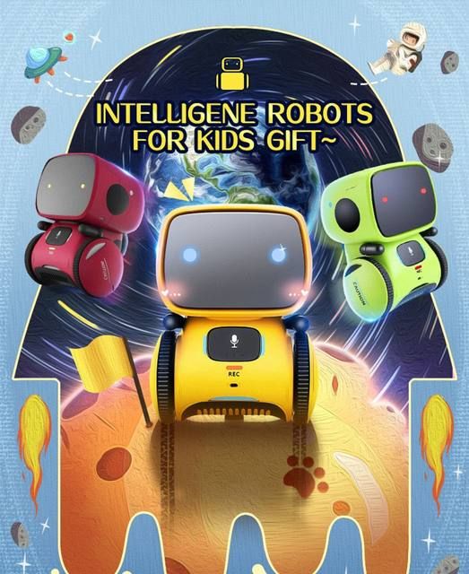 Spielzeugroboter mit Sprachsteuerung, interaktiver Roboter, süßes Spielzeug, intelligenter Roboter für Kinder, Tanz, Sprachbefehl, Touch-Steuerung, Spielzeug, Geburtstagsgeschenke_voghion.com