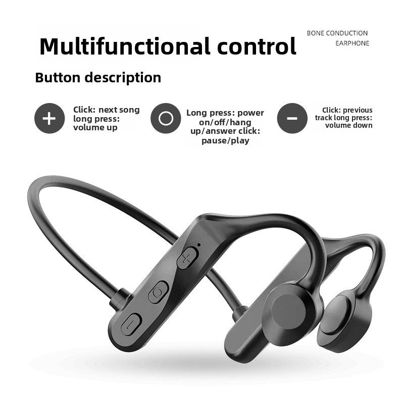 Black Technology K69 Concept Bone Conduction Bluetooth Earphones Neckband Sports Running Painless Wearing Cross-Border No Lagging_voghion.com