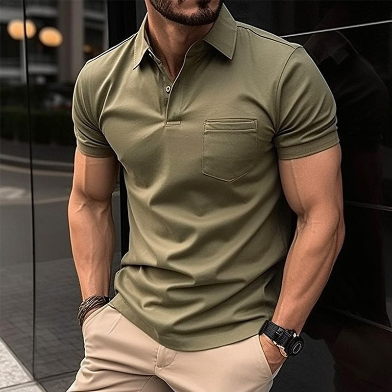 001 In Stock European And American Cross-Border 2023 Summer Button Pocket Men's Sports Polo Shirt_voghion.com