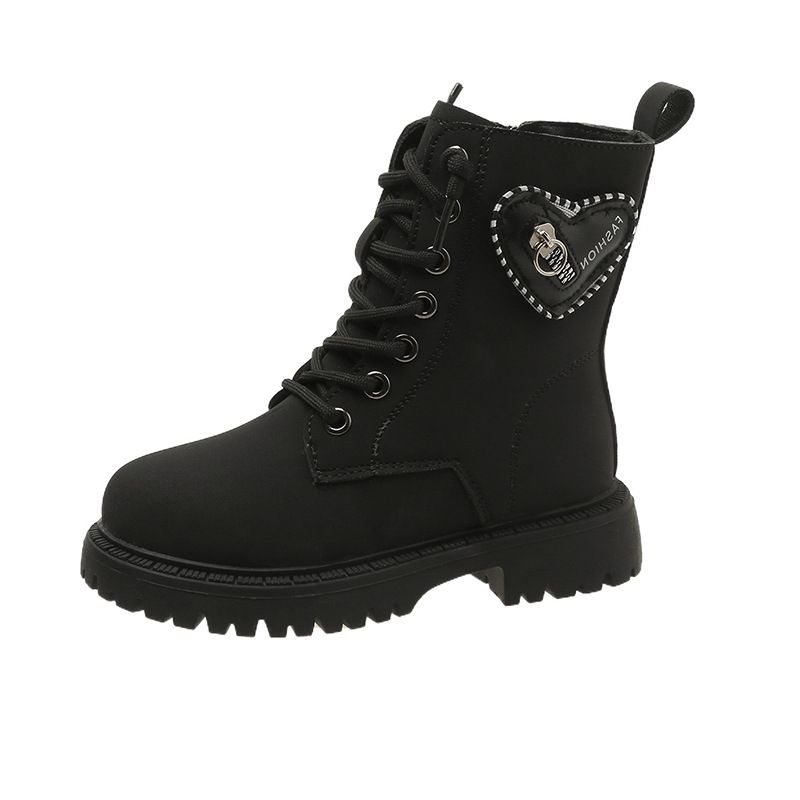 Scarpe per bambini Stivali in pelle per bambini 2024 nuovi stivali singoli per ragazze Stivali Martin Stivali per bambini piccoli e medi Stivali bassi con fondo morbido per studenti britannici_voghion.com