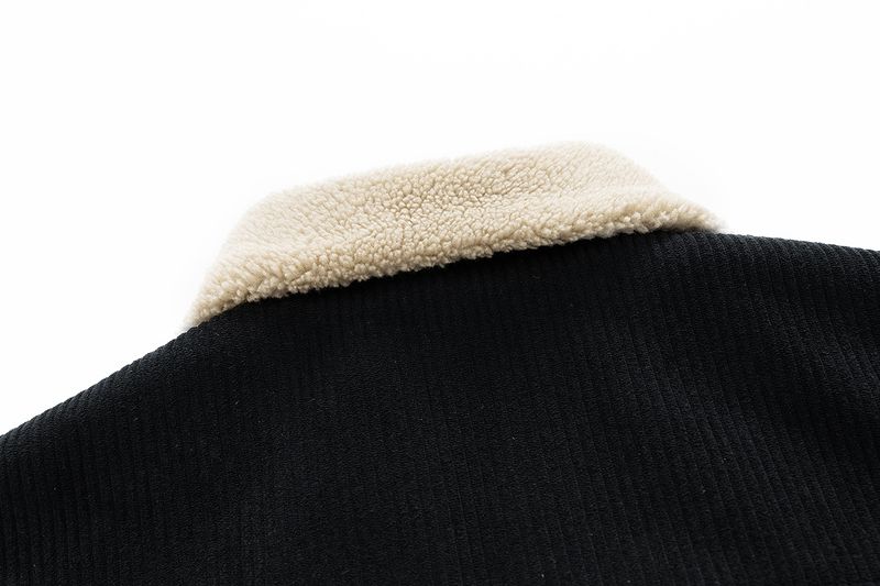 Cordjacke für Herren mit Sherpa-Fleecefutter – Wintermantel im Vintage-Stil mit Reverskragen und Knopfleiste – Schmale Passform, Retro-Oberbekleidung_voghion.com