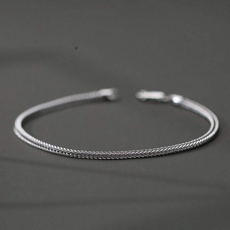 Thick Foxtail Men's Bracelet Personality Trend Hip Hop Style Bracelet Simple Domineering Chopin Round Snake Bone Men's Bracelet_voghion.com