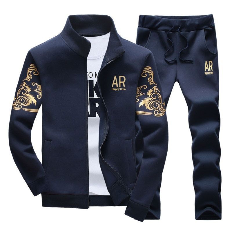 Felpa da uomo slim fit in stile coreano, primavera e autunno 2025, set casual sportivo_voghion.com