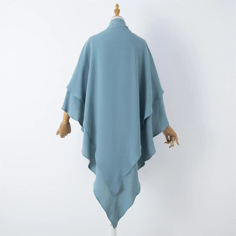 1 buc Ice Silk dublu strat Paryer Hijab respirabil islamic Dubai stil lung instant eșarfă, potrivit pentru festivaluri și rugăciuni_voghion.com