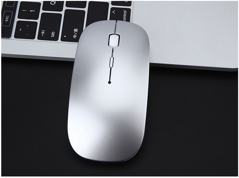 Mouse wireless con porte di ricarica Type-C e USB-A, 2.4G + Bluetooth 5.0, design ergonomico per laptop/PC (nero/argento/bianco/oro rosa/oro/grigio)_voghion.com