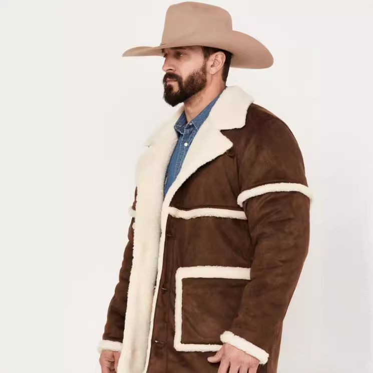 Veste doublée polaire CT automne-hiver style britannique, manteau chaud à col rabattu et peau lainée intégrée pour homme_voghion.com
