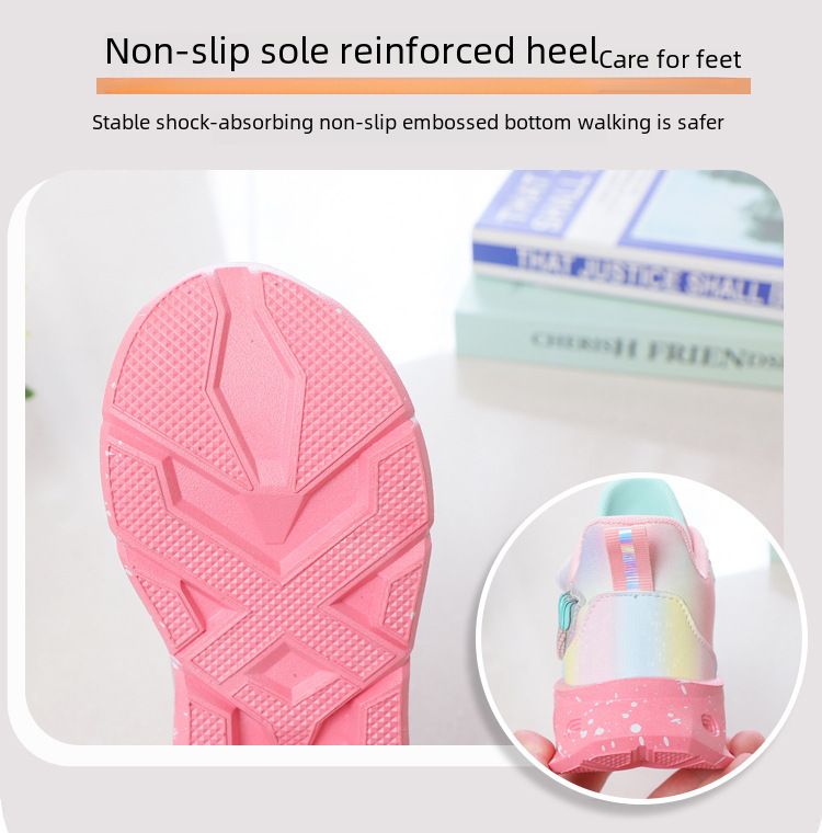 Children with light sneaker 2024 spring and autumn mesh breathable children's shoes medium and small children Princess lightweight casual shoes_voghion.com