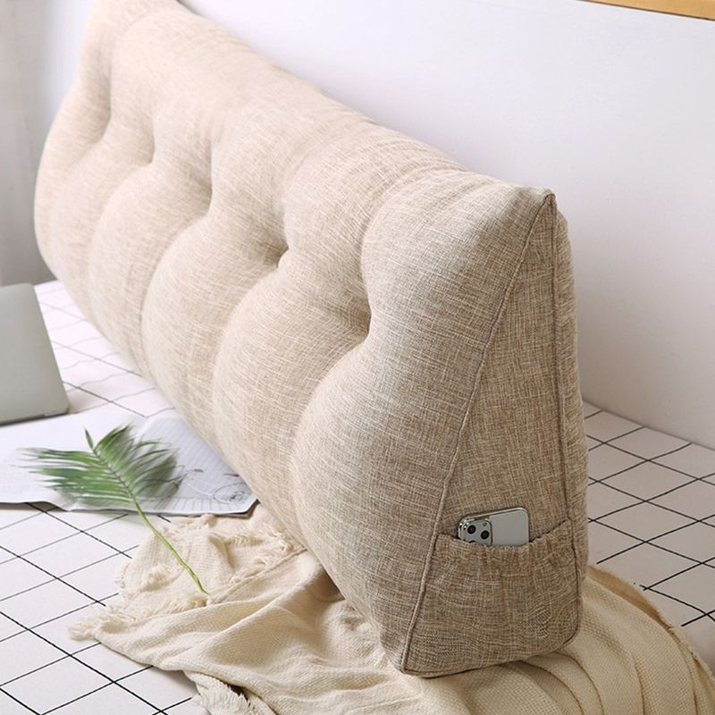 SOGA 2X 120cm Beige Triangular Wedge Bed Pillow Headboard_voghion.com