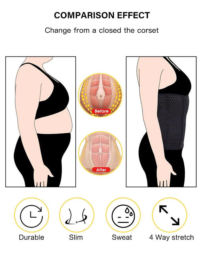 Kadınlar için 3 sıralı 13 düğmeli göbek kemeri egzersiz ve fitness için içi boş göbek kemeri doğum sonrası bel şekillendirici bel kemeri bel klipsi_voghion.com