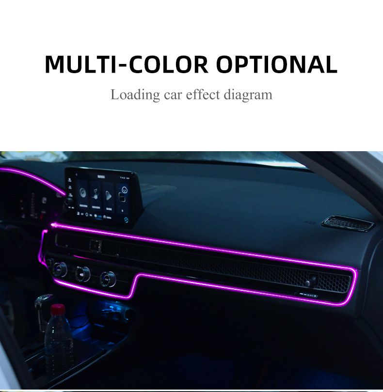 Same Style Car LED Interior Ambient Decorative Central Control Dashboard USB Color-Changing Cold Light_voghion.com