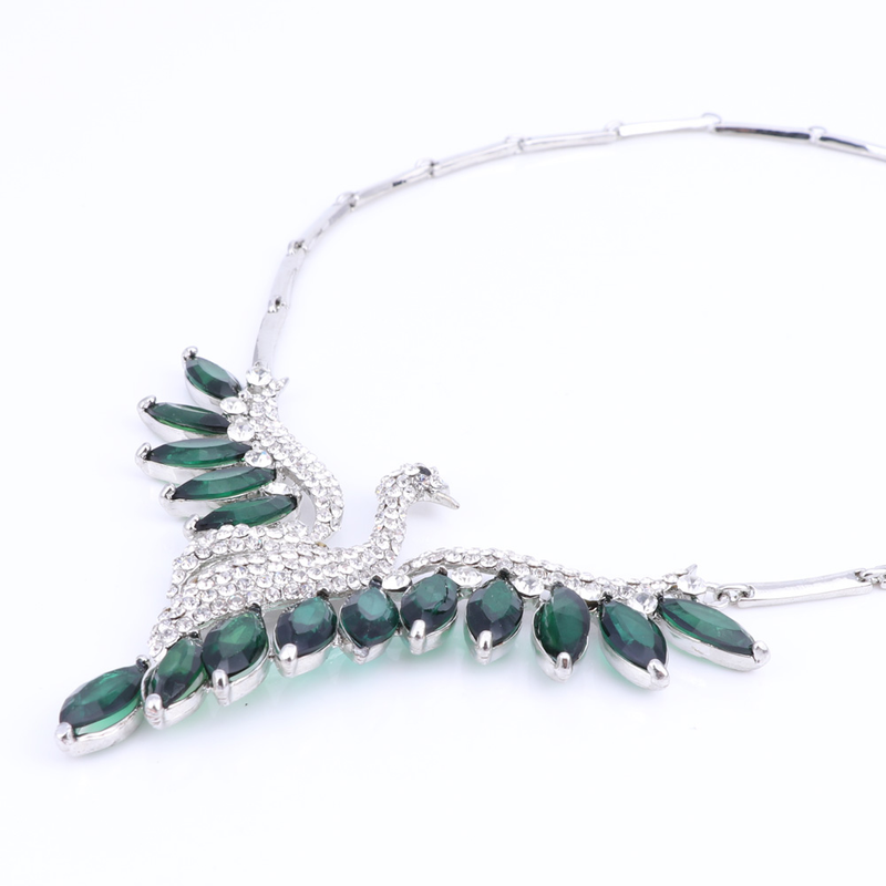 Squisito zircone cristallo fenice collana orecchino set di gioielli da sposa per le donne regalo festa nuziale ballo di fine anno_voghion.com
