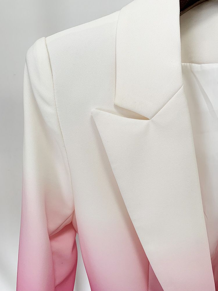 Costum slim cu pantaloni evazați, costum din două piese, pentru femei, la modă, cu gradient de temperament_voghion.com