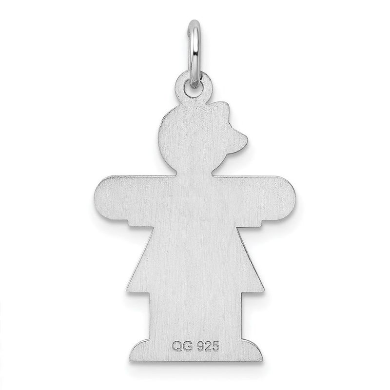 Sterling Silver Rhodium-plated Hugs Kid Charm_voghion.com