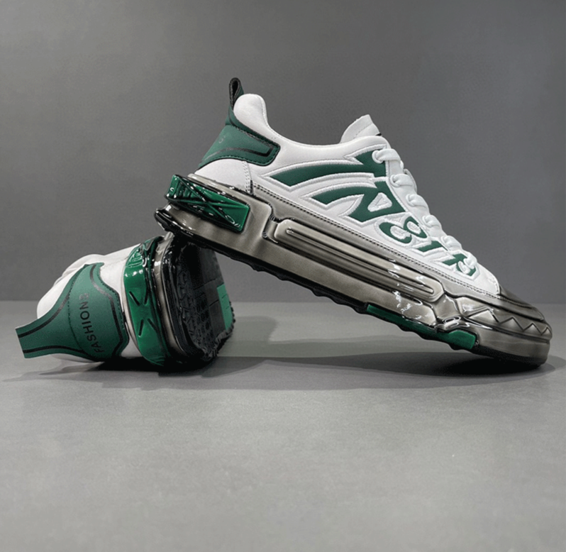 Top layer cowhide spring style spray glue thick soled board trendy shoes, light luxury men's niche casual shoes_voghion.com