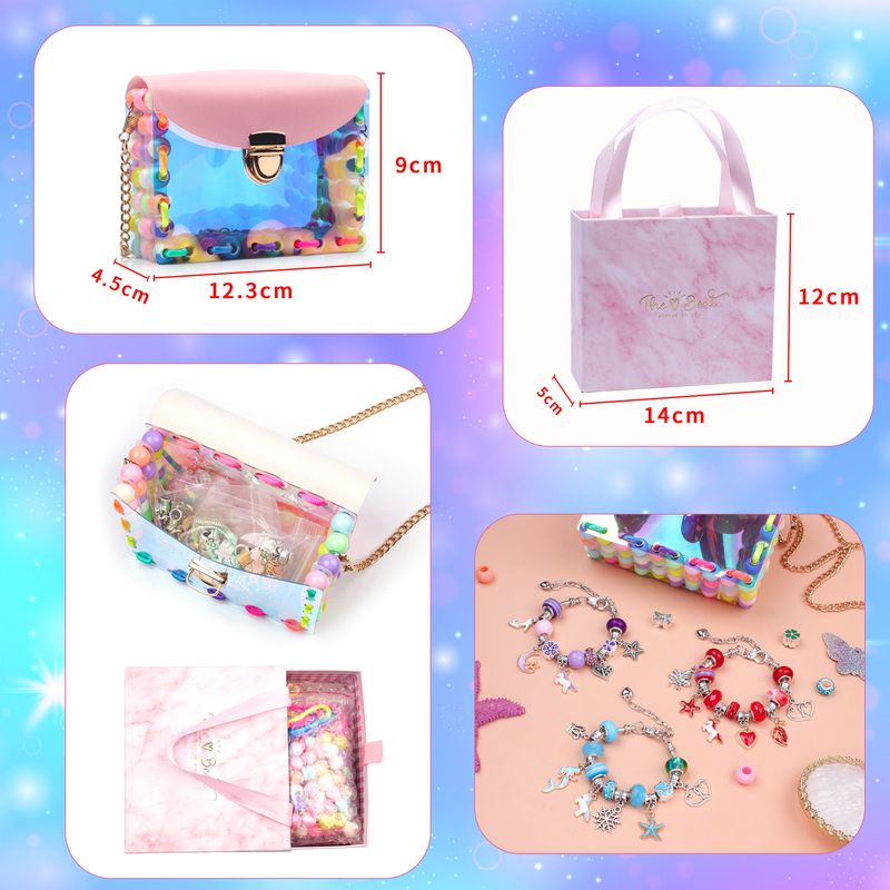 Nuovo prodotto per bambini fai da te fatti a mano braccialetto gioielli 158 pezzi colorati perline paillettes gioielli borsa di stoccaggio set_voghion.com