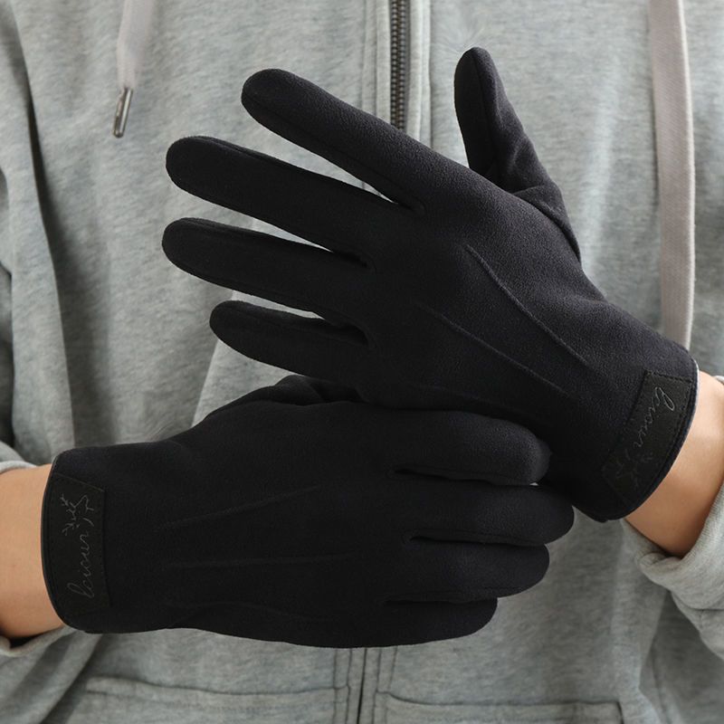 Deutsche Samthandschuhe Herren im Winter, warm, kältebeständig, winddicht, langlebig zum Radfahren und Autofahren, beheizter Samt, dick_voghion.com