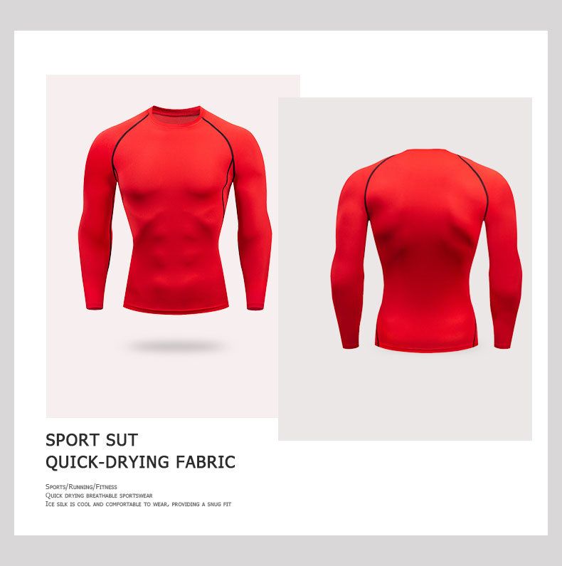 Men's Compression Long Sleeve Shirt – Quick-Dry Stretch Workout Top For Gym, Running & Cycling (Breathable, Moisture-Wicking, Multi-Color)_voghion.com