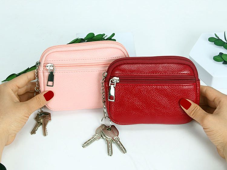 Spot 2022 Primavera Nova Bolsa de Cartão Pequena Estilo Europeu e Americano Carteira Curta Feminina Pupi Litchi Pattern Wallet_voghion.com