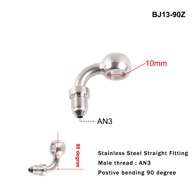AN3 Motorcycle Motor Bike Hydraulic Brake Oil Hose e Fitting stainless Steel 10mm hole_voghion.com