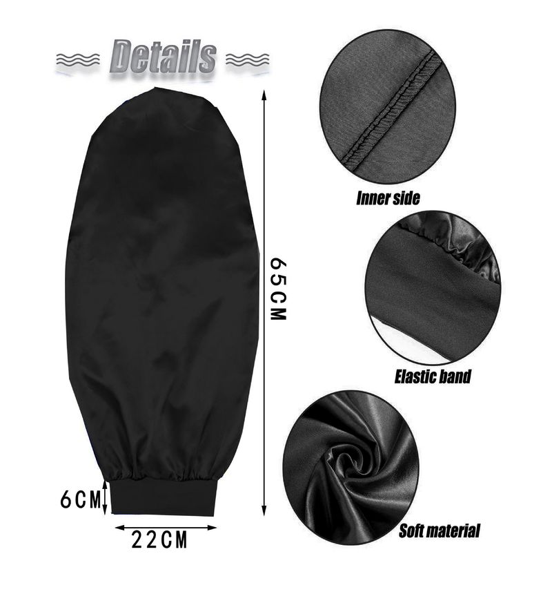 Elastische Schlafmütze mit langem Schlauch und großer, breiter Krempe aus Satin, Haarpflegemütze, Beauty-Make-up-Kappe, einfarbiges Kopftuch_voghion.com