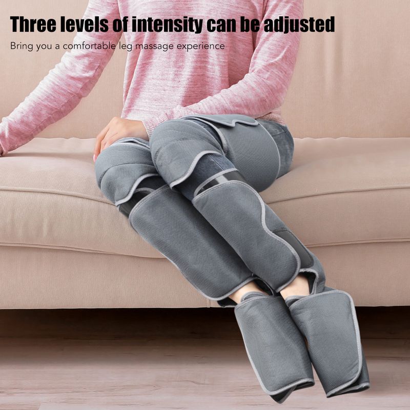 Massaggiatore per gambe con pressione dell'aria per i piedi, impacco caldo, massaggio muscolare, rilassamento, promozione della circolazione sanguigna, drenaggio linfatico_voghion.com