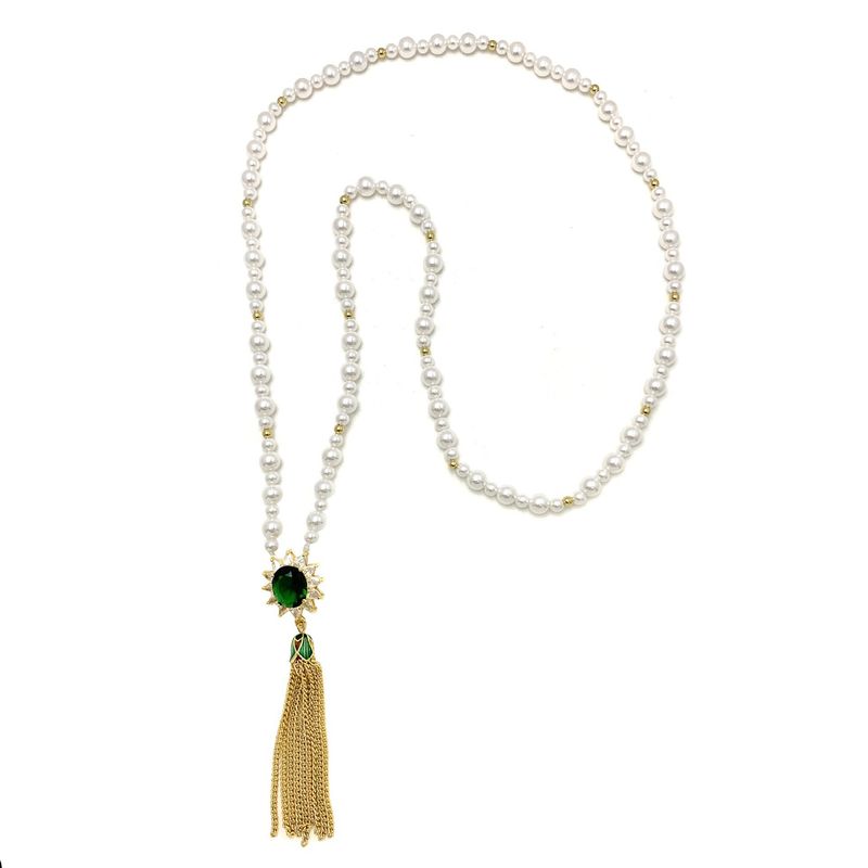 Collier d'automne-hiver en perles rondes véritables faites main, haut de gamme, léger et élégant, idéal pour un pull. Polyvalent et raffiné._voghion.com