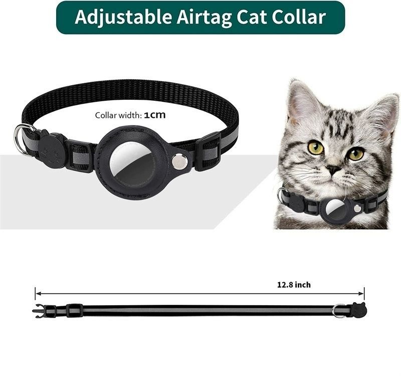 New Airtag pet collar protective cover for lost location tracking of cats_voghion.com