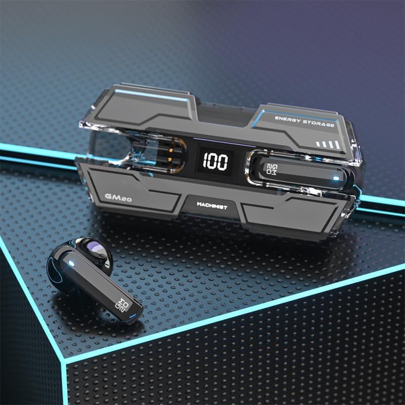 GM20 True Wireless Earbuds Bluetooth 5.3 Headset 48H Wiedergabe Wasserdichte Stereo-Ohrhörer mit Ladebox LED-Anzeige Deep Bass Headset (Rot)_voghion.com