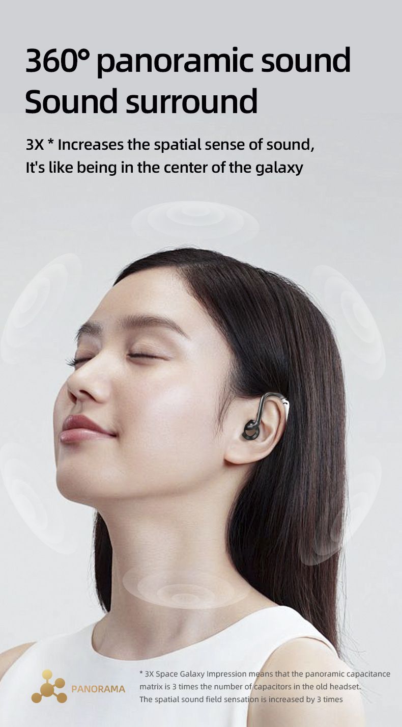 High Quality GT-R Ear-hook Bone Conduction Wireless Bluetooth Long Battery Life Office Business Digital Display Headset_voghion.com