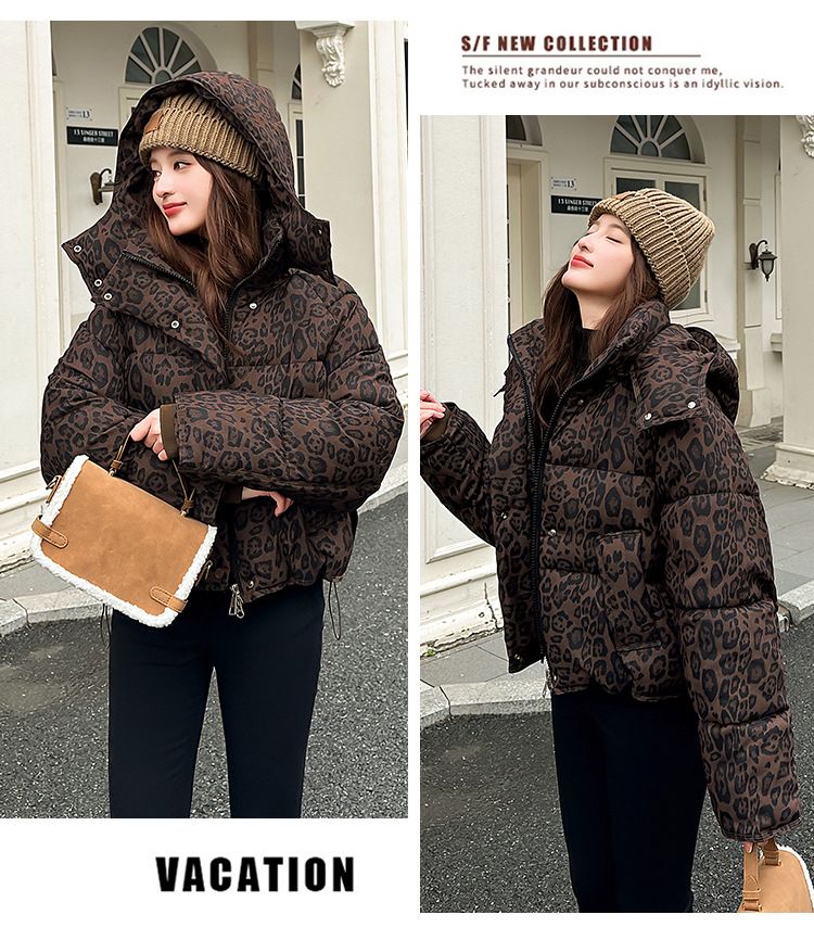 Women Parkas Coats Jackets Zipper Leopard Print Hooded Coat Stand Collar Y2k Streetwear Jacket Work Outerwear Autumn Winter_voghion.com