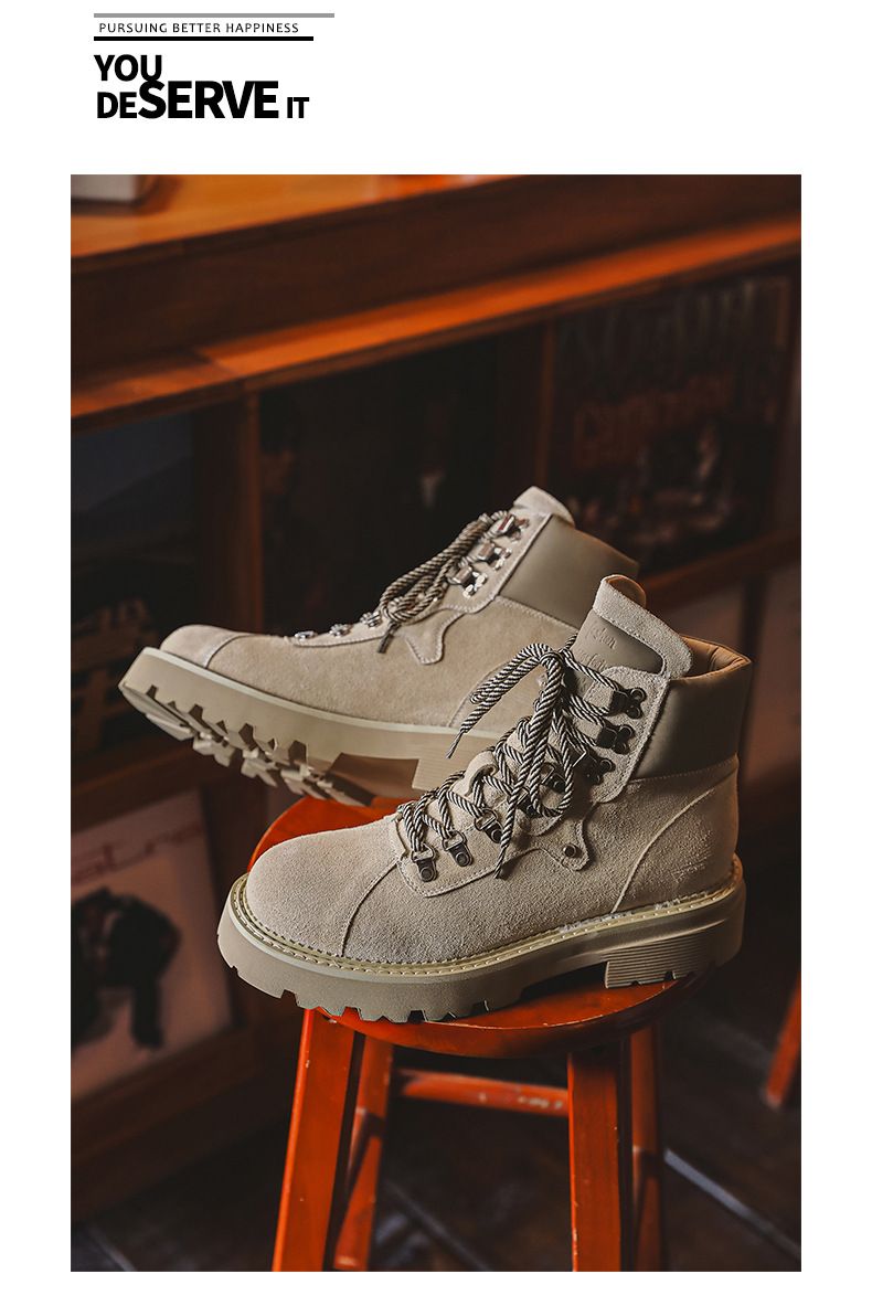 Cowhide Outdoor Tooling Boots Retro American Medium Tube Seven-hole Martin Boots Couple Thick-soled Heightening Desert Men_voghion.com