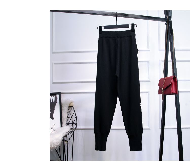 Vêtements pour femmes, pull à manches longues et perles à paillettes, pantalon décontracté, costume deux pièces_voghion.com