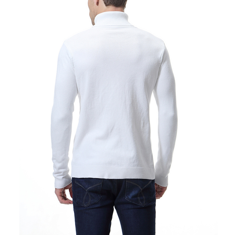 Maglione da uomo in maglia a collo alto – Pullover slim fit in misto cotone (traspirante, antipiega, 6 colori classici, abbigliamento casual invernale)_voghion.com