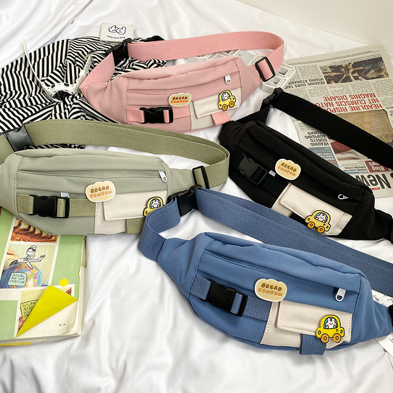 Marsupi per le donne 2023 Nuova tela per il tempo libero Tinta unita Marsupio per ragazze Carino Borsa a tracolla con tracolla Marsupi_voghion.com