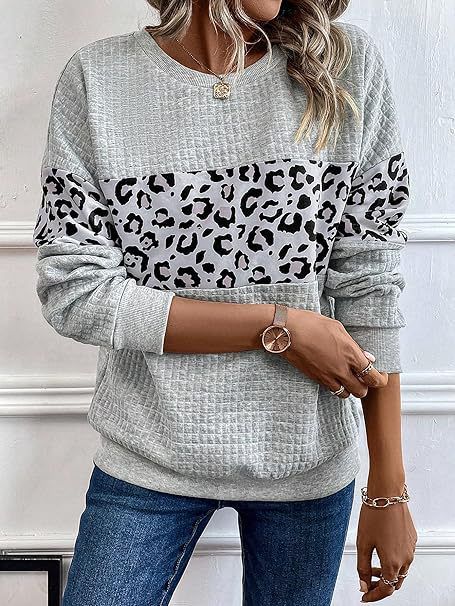 Felpa casual alla moda con scollo rotondo a maniche lunghe stampata da donna_voghion.com