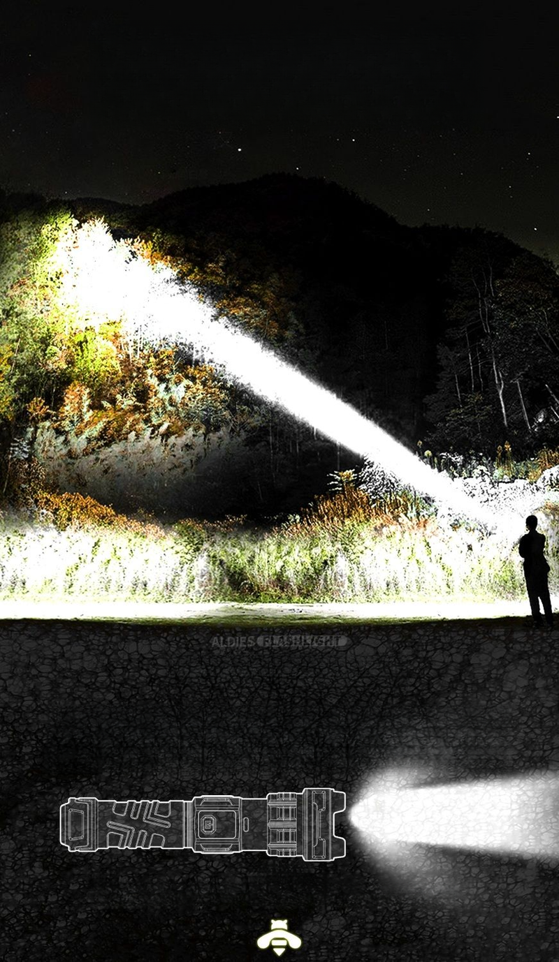 Torcia elettrica super luminosa ad alta intensità, ricaricabile, portatile, con zoom e faretto a lungo raggio, luce LED_voghion.com