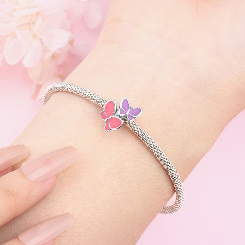 Women's Jewelry Insect Dragonfly Butterfly Firefly Charm Pendant Beads Jewelry With Bracelet Pieces White Copper Plated Silver_voghion.com