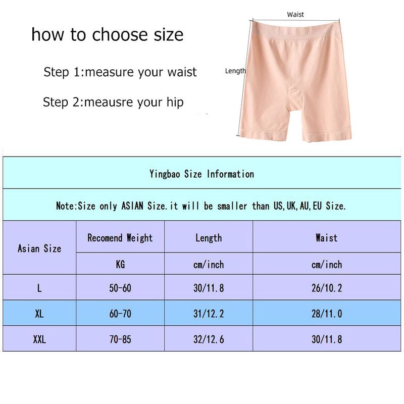 Safety Pants Short Women Stretch Short Leggings Plus Size Solid Color Plus Size_voghion.com
