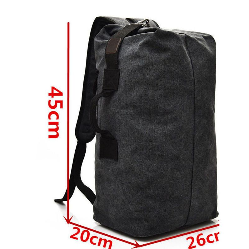 Rucksack für Herren, Canvas-Eimer, Wandern, Outdoor-Reisen, Sport, multifunktional, Gepäcktasche mit großer Kapazität, Hand-gehalten_voghion.com