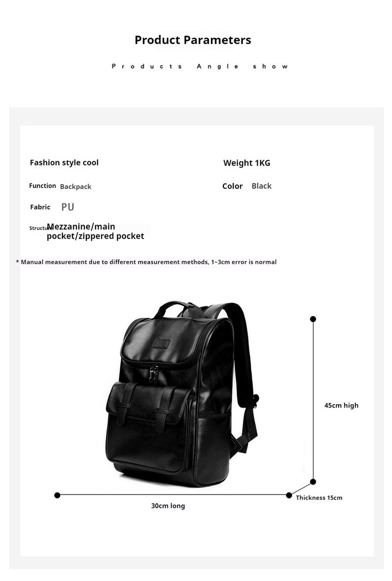 Nueva mochila de viaje para hombre, mochila de moda, mochila de PU, mochila deportiva informal para hombre._voghion.com