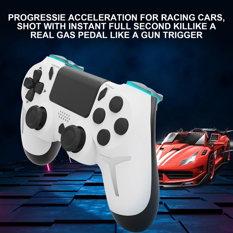 Mando inalámbrico con Bluetooth y giroscopio de 6 ejes GAMINJA con panel táctil y vibración dual para consola PS4 y PS3_voghion.com